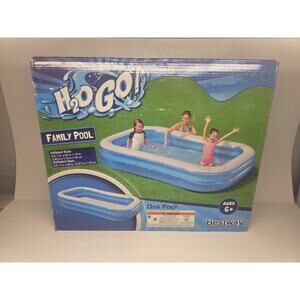 Bestway H2OGO Rectangular Inflatable 8’ 7” x 69” x 18” Above Ground Family Pool